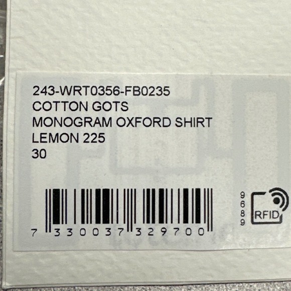 Toteme Monogram Oxford Shirt Lemon 225 Cotton GOTS Size 8 New With Tags - Picture 4 of 8